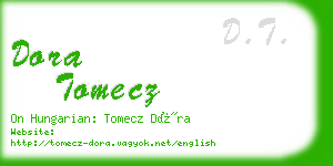 dora tomecz business card